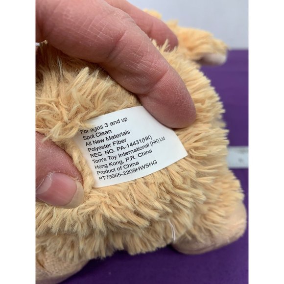 8 Inch Cream Sheep Tom’s Toys International Pink Bow with Blue Dots - Picture 6 of 9